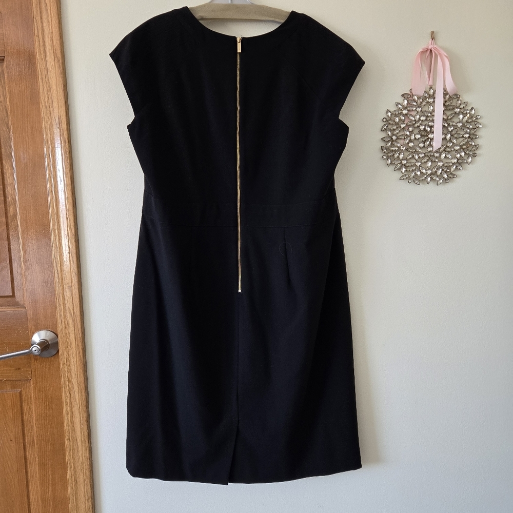 Calvin Klein Black Knee Length Dress with Gold Buckle Detail 14W - Picture 2 of 10